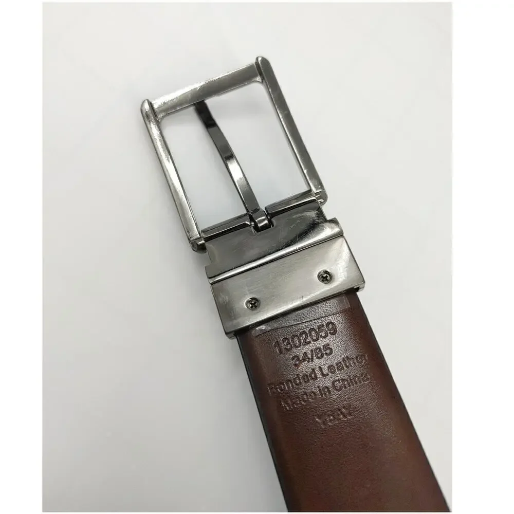 John Henry Reversible Belt Mens 34 Black-Brown Bonded-Leather Classic‎ Workwear